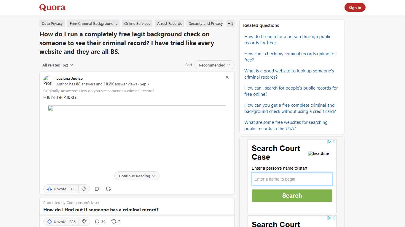 How to run a completely free legit background check on someone to see their criminal record - Quora