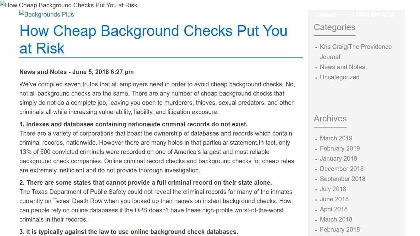 Backgrounds Plus » How Cheap Background Checks Put You at Risk — Backgrounds Plus